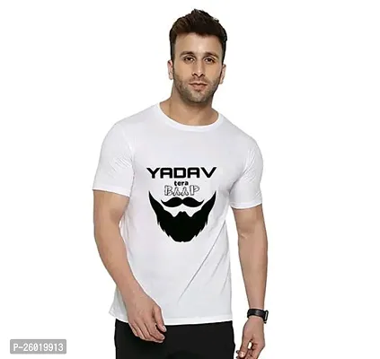 Comfortable White Polyester Tees For Men-thumb0