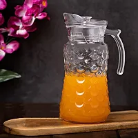 Premium Water Glass Pitcher jug with Lid and 1.68Liter Jug Romantic Style Water jug with Handle hot Cold Water, Milk and Beverage Carafes (Fish Jug A)-thumb2