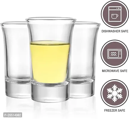 Premium Heavy Base Shot Glass Set 6 | Whisky Liqueur Spirits Mini Shot Glasses for Vodka, Taquila|40 ML | Transparent (Set of 6)-thumb3
