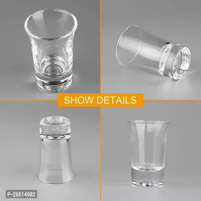 Premium Heavy Base Shot Glass Set 6 | Whisky Liqueur Spirits Mini Shot Glasses for Vodka, Taquila|40 ML | Transparent (Set of 6)-thumb5