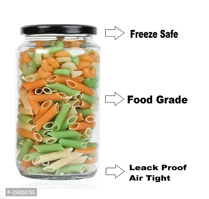 Storage Glass Jars - 1000 ml Glass  Containers for Kitchen (Pack of 2)-thumb5