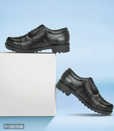 Police oxford genuine leather black shoes-thumb0