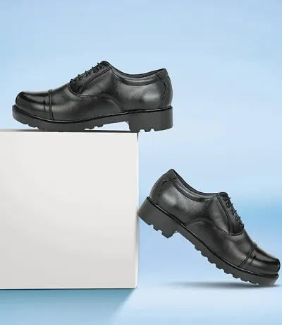 Police oxford genuine leather black shoes