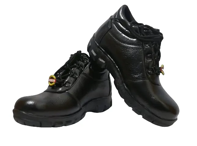 Mens genuine leather high Ankle Length Safety boots with Steel Toe