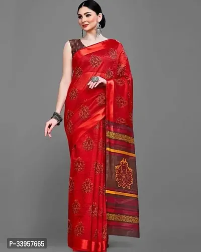 Beautiful Crepe Printed  Saree with Blouse piece For Women-thumb0