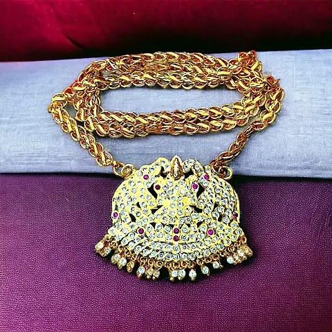 Traditional Impon Lakshmi Dollar Chain 24 Inch