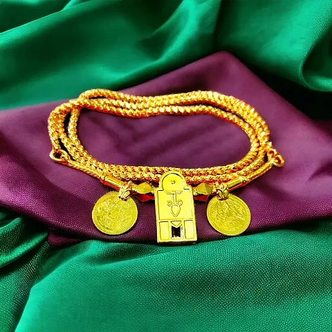 Elegant Golden Crystal Thali Chain