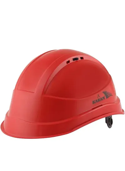 Helmet Shelmet Ratchet Type With Plastic Cradle  Red Color