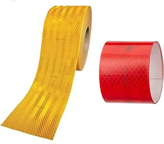 Reflective Safety Tape Waterproof High Visibility Tape Heavy Duty Hazard Caution Warning Safety Adhesive Tape for Trailer, Outdoor, Cars, Trucks Pack of 2