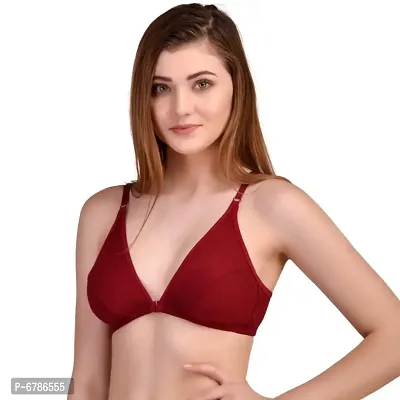 Pretty Bebo Trendy Designed Girls  Women Front-Open, Front-Hooked, Solid-Colored, Cotton-Blended, Half-Coverage, Party, Wedding, Casual, Occasional  Daily Wear Fancy Bra-thumb3