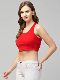 LLL FASHION Sleeveless Solid Red Ribbed Racerback Crop Tank Top for Women-thumb3