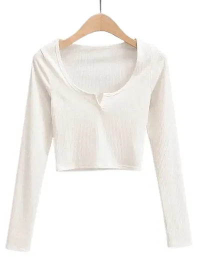 Simple Long Sleeve Crop top for Woman