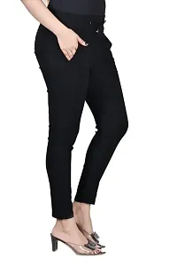 Shyama Collections SASOKI Women Regular and Casual wear Cotton Blend Joggers Pant - BLK-M-thumb2