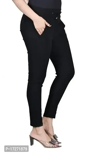 Shyama Collections SASOKI Women Regular and Casual wear Cotton Blend Joggers Pant - BLK-M-thumb3