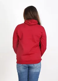 Sasoki Women Stylish and Fashionable So Warm Printed Fleece Fabric Sweatshirt-RED-L-thumb1