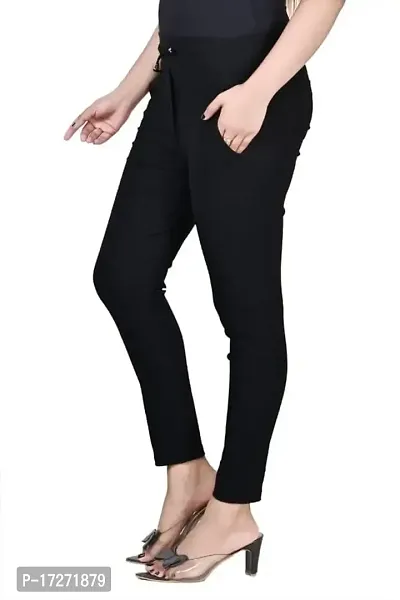 Shyama Collections SASOKI Women Regular and Casual wear Cotton Blend Joggers Pant - BLK-M-thumb2