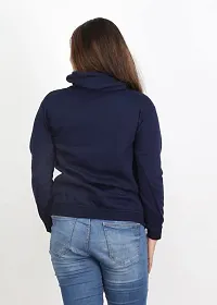 Sasoki Women Stylish and Fashionable So Warm Printed Fleece Fabric Sweatshirt-DBLU-XL Dark Blue-thumb1