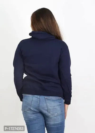 Sasoki Women Stylish and Fashionable So Warm Printed Fleece Fabric Sweatshirt-DBLU-XL Dark Blue-thumb2