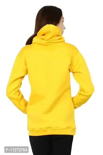 Sasoki Women Stylish So Soft and Comfortable Cotton Blend Winter wear Hoodie with Pockets Sweatshirt-Yell-S Yellow-thumb2