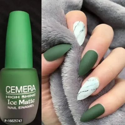 Cemera Ice Matte Nail Polish Combo Of Three Blue_Green_Nude-thumb3