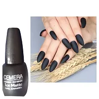 Velvet Matte Nail Polish Combo Of Three Black Transperent_Upper_coat Nude-thumb1