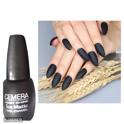 Velvet Matte Nail Polish Combo Of Three Black Transperent_Upper_coat Nude-thumb2