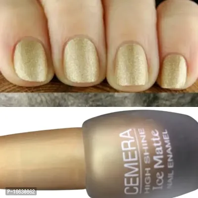 Cemera Ice Matte Nail Polish Combo Of Three Golden Silver Sea Green-thumb3