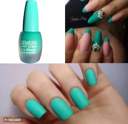 Quick Drying , High Shine Nail Polish Combo Of Three Peach, Sea Green, Blue-thumb3