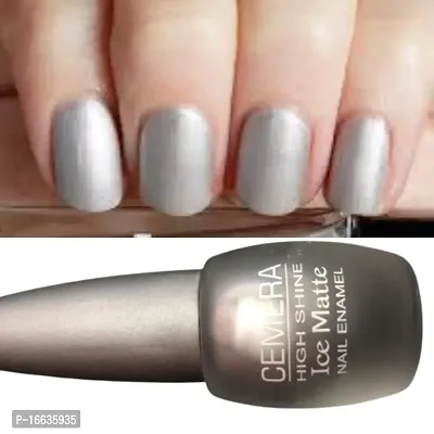 Cemera Ice Matte Nail Polish Combo Of Three Violet Transperent_Upper_coat Silver-thumb2