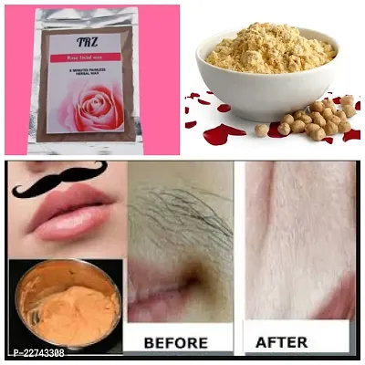 Natural Face Hair Removal DE-TAN Powder 100% Natural  Herbal Wax FACIAL WAX - 5 MINUTE PAINLESS HERBAL WAX POWDER