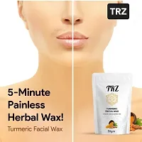 Turmeric Lemon Facial Whitening Wax Powder, 5 min Painless Natural Face Hair Removal Waxing Powder, Easy to use at home, No chemicals - No Irritation, No Skin rashes-thumb3
