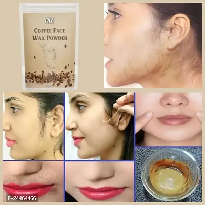 Coffee Facial Hair Removal Wax Powder - 100% Herbal -  Remove Unwanted Facial Hair (Natural, Painless) Solution-thumb3