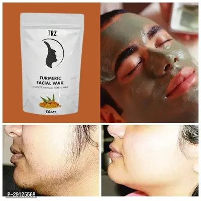 TRZ Turmeric Rose Facial Wax - 5 Minute Painless Herbal Wax Powder Cream No Redness No Burning