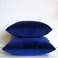 Ultra Soft Velvet Cushion Covers Set of 2 Pieces (18x27, RBlue)-thumb2