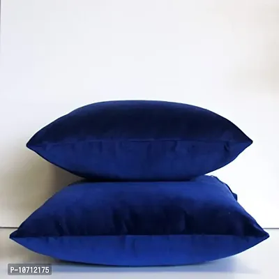 Ultra Soft Velvet Cushion Covers Set of 2 Pieces (18x27, RBlue)-thumb3