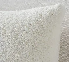 Cottonfry Decorative Luxury Faux Curly Wool Fur Cushion Covers Soft Wool(Short Fur) Square Throw Pillow Cases Cushion Covers (3, 18x27)-thumb2