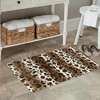 Cottonfry Faux Leopard Fur Area Rug Low Pile Animal Design Non Slip Rug (Size: 20x30 Inches, Color: Brown Leopard)-thumb3