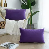 Blue Monkey Soft Velvet Cushion Cover Soft Throw Pillow Cover Pack of 2, Solid Square Cushion Case (18x27, Purple)-thumb1