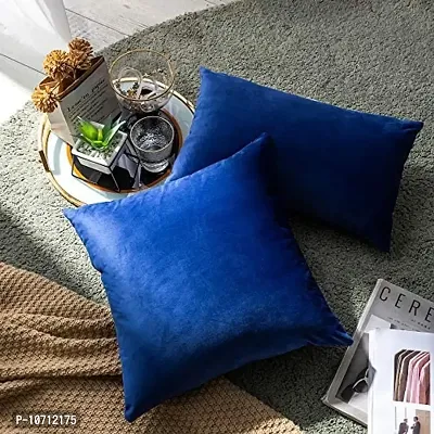 Ultra Soft Velvet Cushion Covers Set of 2 Pieces (18x27, RBlue)