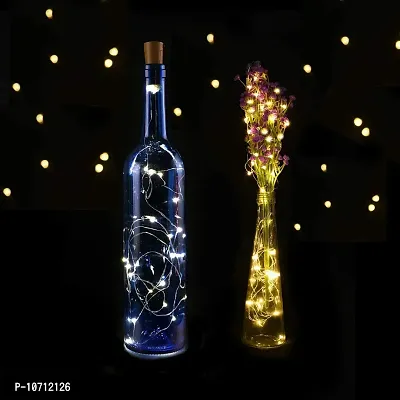 Blue Monkey 20 LED Wine Bottle Cork Lights Copper Wire String Lights, 2M Battery Operated Wine Bottle Fairy Lights Bottle DIY, Christmas, Wedding Party (Pack of 8)-thumb3