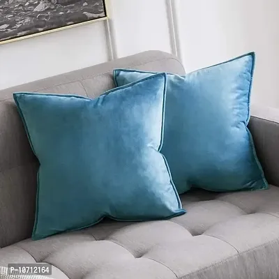 Ultra Soft Velvet Cushion Covers Set of 2 Pieces (24x24, SBlue)