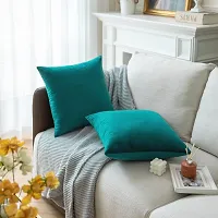 Ultra Soft Velvet Cushion Covers Set of 2 Pieces (24x24, SGreen)-thumb3