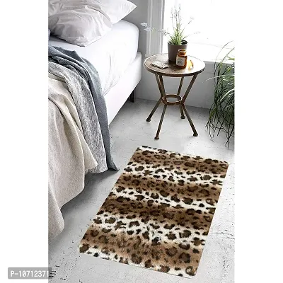 Cottonfry Faux Leopard Fur Area Rug Low Pile Animal Design Non Slip Rug (Size: 20x30 Inches, Color: Brown Leopard)-thumb2