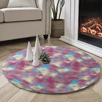 CottonFry Faux Sheepskin Fur Area Rugs Round Fur Throw Rug Floor Mat Circular Carpet for Bedroom Soft Circle Kids Play Mat for Nursery (20x20, Rainbow)-thumb3