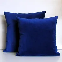 Ultra Soft Velvet Cushion Covers Set of 2 Pieces (18x27, RBlue)-thumb3