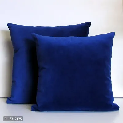 Ultra Soft Velvet Cushion Covers Set of 2 Pieces (18x27, RBlue)-thumb4