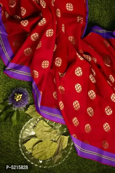 Traditional Soft Silk Zari Butta Saree with Blouse piece-thumb2