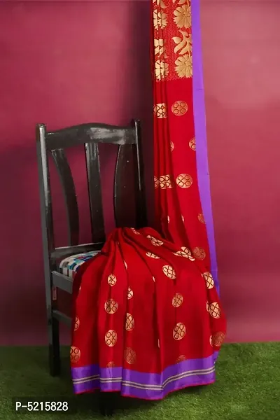 Traditional Soft Silk Zari Butta Saree with Blouse piece-thumb4