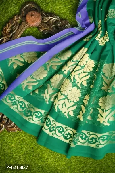 Traditional Soft Silk Zari Butta Saree with Blouse piece