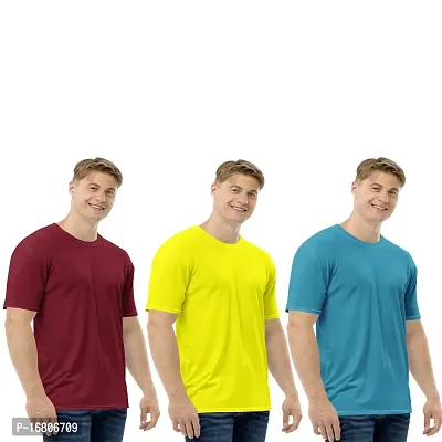 Fancy Round Neck T-shirt for Men Pack of 3-thumb0